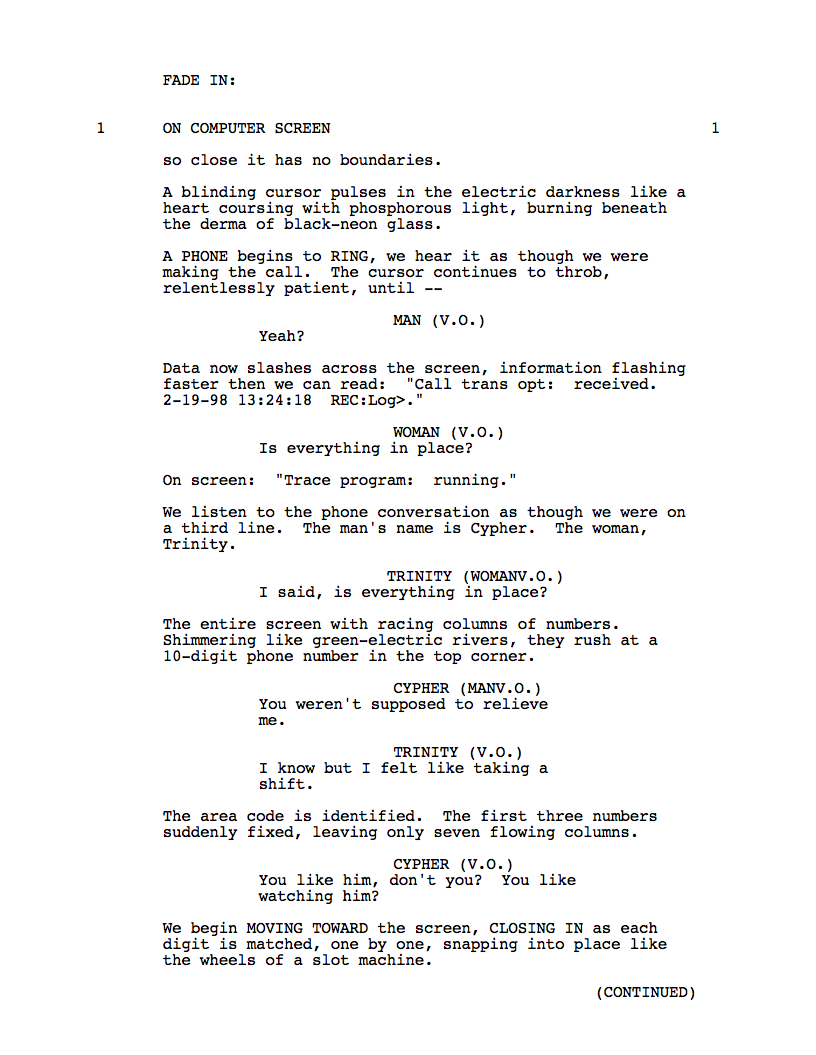 The Matrix Script — Watch Meet Make